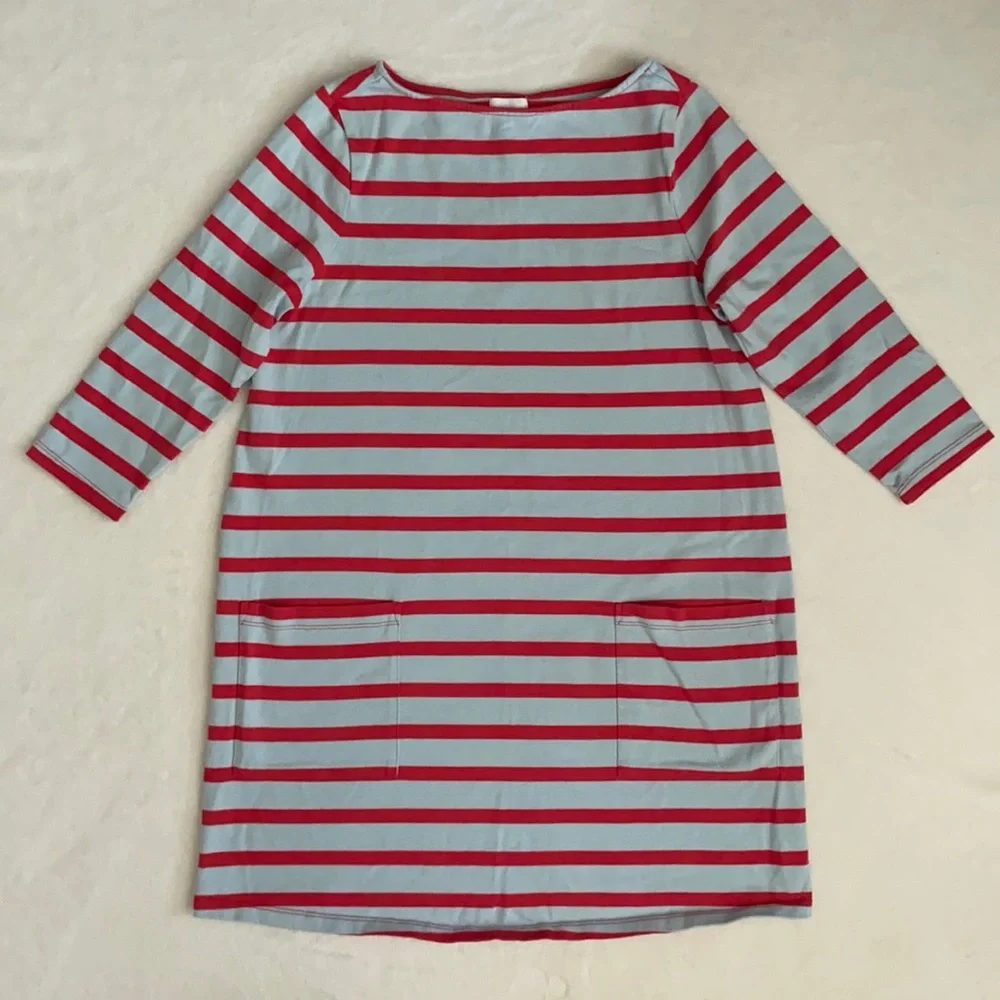 The Nines by Hatch | Cotton 3/4 Sleeve Nautical Stripe Maternity Mini Dress (XS) - Picture 3 of 16